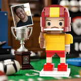 Custom Head 1 Person Cute Football Palyer Brick Figure Anniversary Gift Birthday Gift for Him