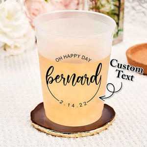Personalized Disposable Plastic Cups for Bridal Shower Wedding Engagement Party Gift