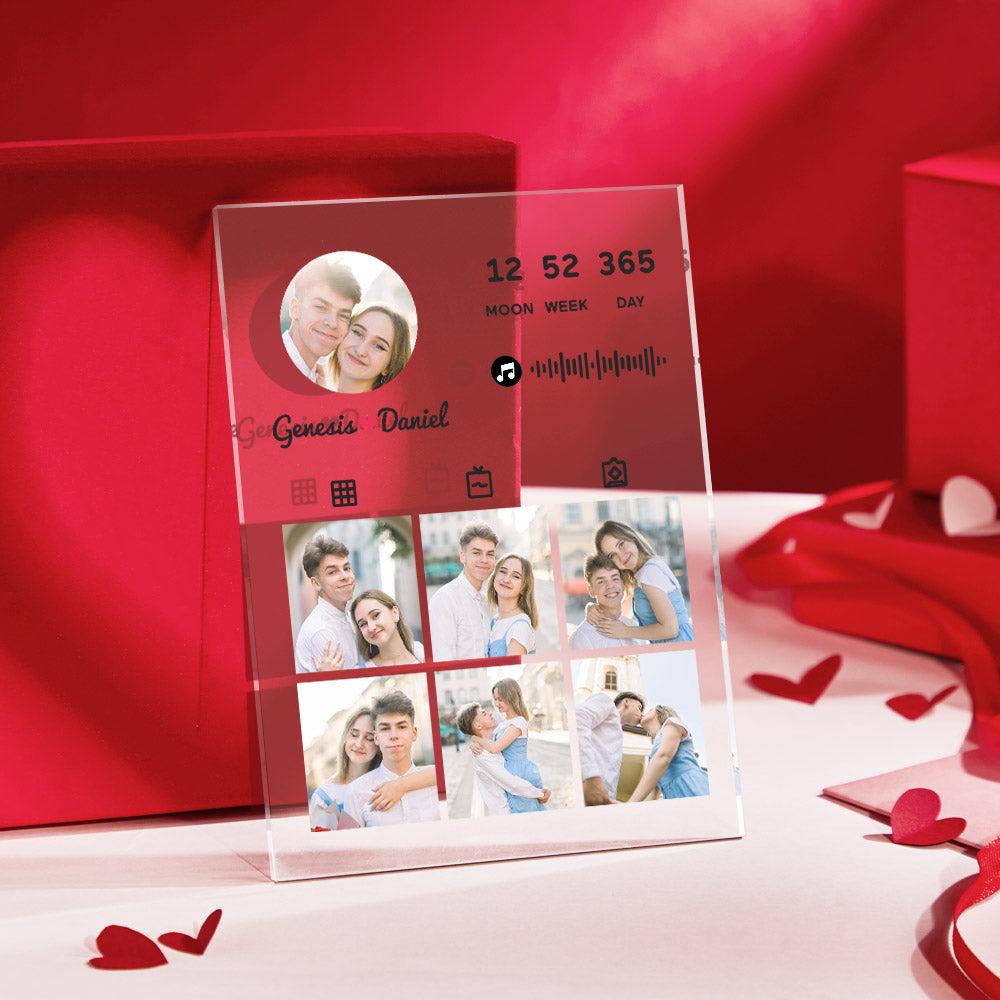 Personalised Music Photo Plaque - Custom Acrylic Anniversary Gift with QR Audio