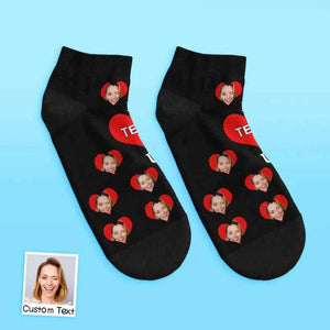 Custom Face Low Cut Ankle Socks – A Heartfelt "I Love U Mom" Gift for Every Occasion