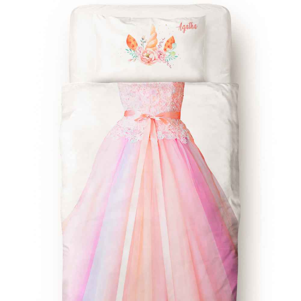 Custom Bedding Set 2 Pieces Princess Girls Duvet Cover Pillowslip with Name