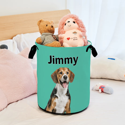Personalised Pet Portrait Storage Basket – Custom Pet Keepsake (Oxford Cloth)