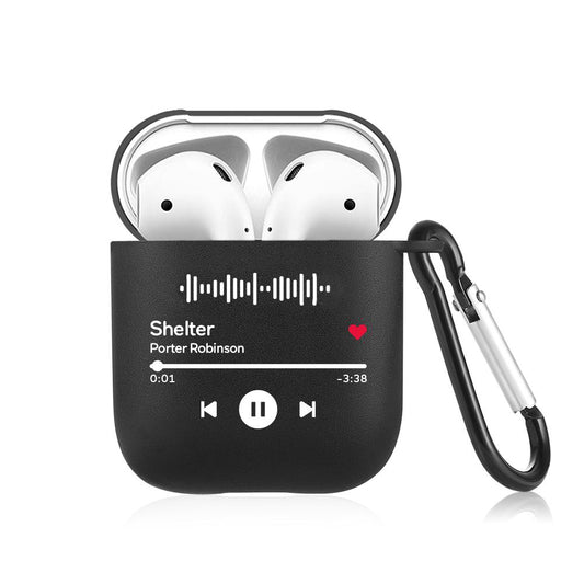 Personalised Photo AirPods Case with printed photo and engraved name for AirPods 1/2 and Pro — slim protective plastic shell with full access to charging port and pairing button