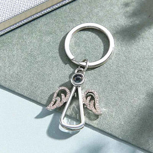Personalized Angel Photo Keychain Projection Gem Ornament Memorial Gifts For Her