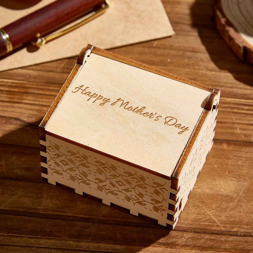 Personalized Wooden Photo Music Box Custom Heart Music Box Gift for Mother