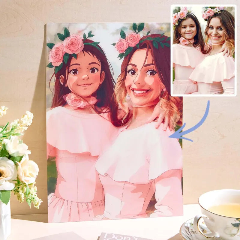 Personalised lenticular photo frame - anime style dual-view artwork with crisp depth and smooth transitions, perfect custom gift for anime fans