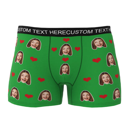 Personalised Heart Photo Boxer Briefs | Custom Men's Underwear