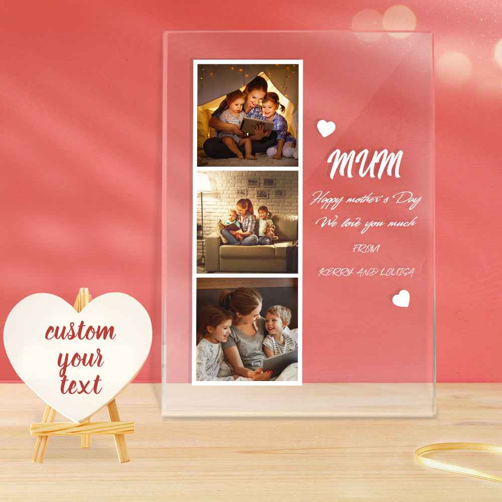 Personalized Photo and Name Acrylic Night Light Gift for Mum