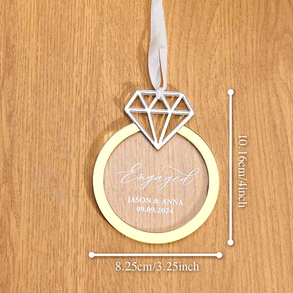 Personalized Engagement Ornament with Name Engaged Ornament Gift for Couple