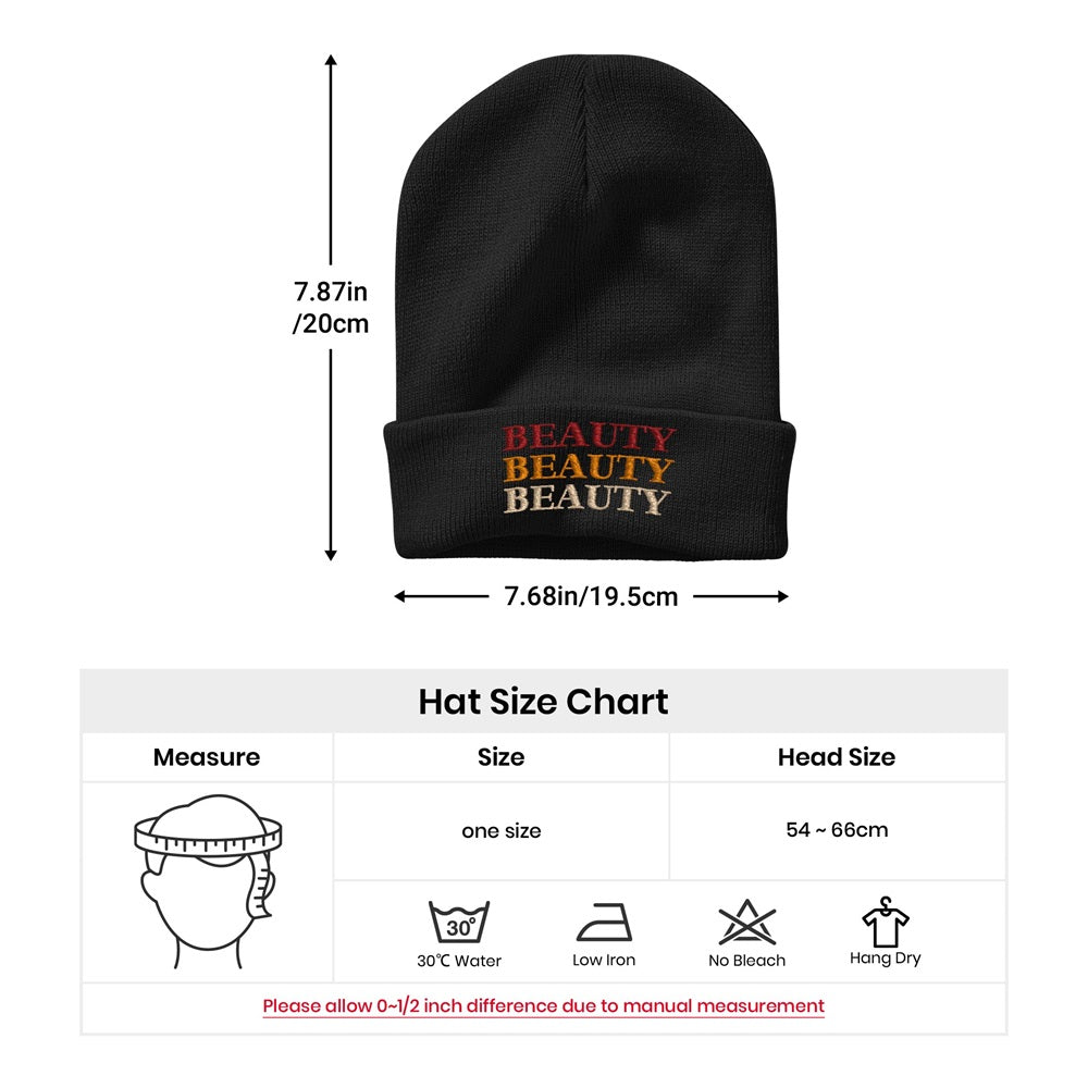 Stacked personalised embroidered beanies in multiple colours — personalised gift idea for graduations, birthdays and special occasions