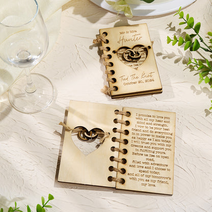 Personalised Wooden Wedding Vow Book - Handcrafted Keepsake Gift for Newlyweds