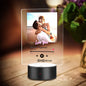 Complete personalised music plaque set: clear acrylic plaque, engraved keychain and LED lamp holder — perfect Valentine's gift