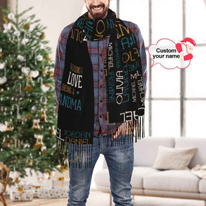 Custom Name Scarf Unisex Winter Scarf - 4 Colors