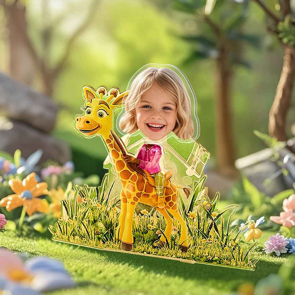 Personalized Face Kids and Animal Shaking Head Standee Gift for Kids