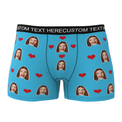 Personalised Heart Photo Boxer Briefs | Custom Men's Underwear