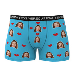 Custom Photo Heart Boxer Briefs | Personalised Men's Underwear