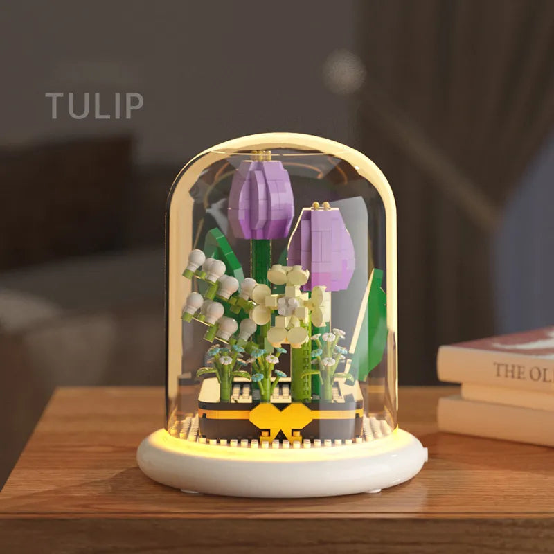 White Daisy Bouquets DIY Flower Building Set with Dust Cover | Unique Birthday & Valentine's Gift