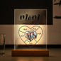 Clear acrylic music plaque on QR code stand with printed picture, custom engraving and scannable Spotify code – engraved gift and music keepsake