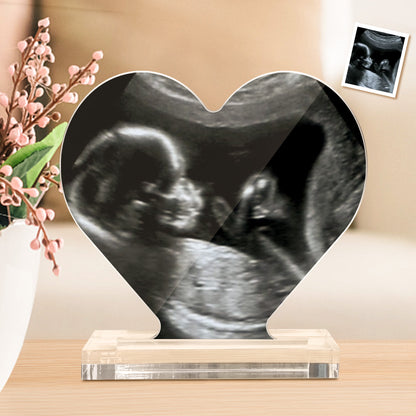 Personalised Heart Shaped Acrylic Plaque - Custom Photo & Text Gift