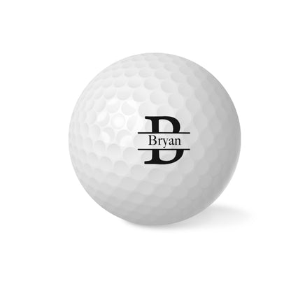 Set of personalised engraved golf balls in presentation layout, UV double-sided printing option, perfect groomsmen, Father's Day or wedding gift, custom printed golf accessory
