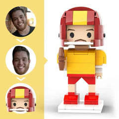 Custom Head 1 Person Cute Football Palyer Brick Figure Anniversary Gift Birthday Gift for Him