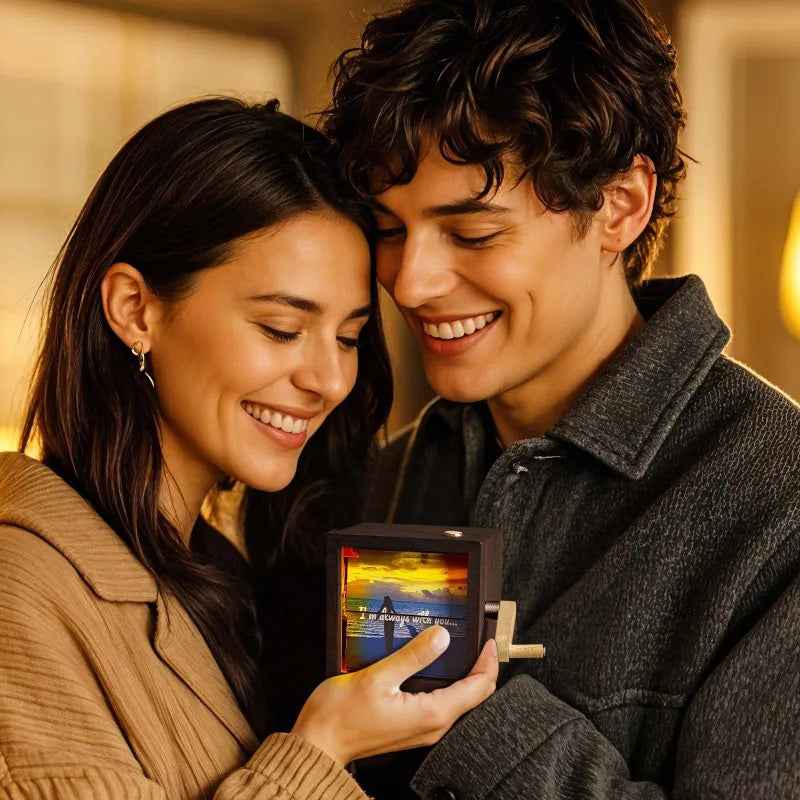 Custom Photo Flipbook Frame Animation Machine Hand-cranked Flipbook Box Photo Album with Light Anniversary Gifts