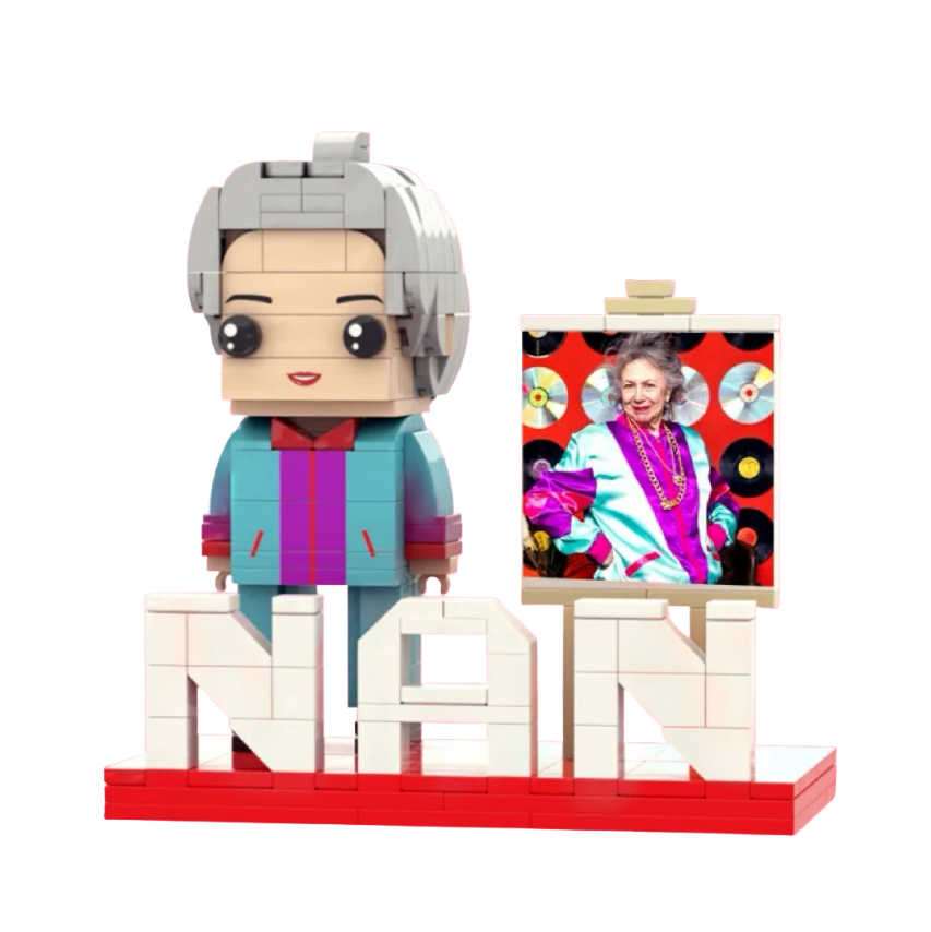 Custom Full Body NAN Person Brick Figure - Personalised Mother's Day Gift for Grandma