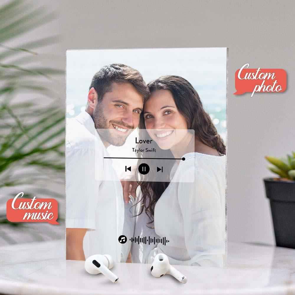 Customized Music Code Plaque Custom Photo Music Plaque Gift For Lover