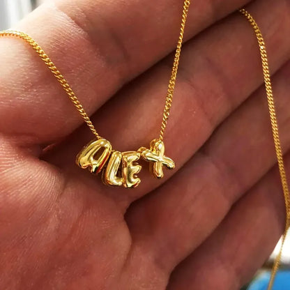 Personalised 3D Bubble Letters Name Necklace - Unique Gift for Loved Ones