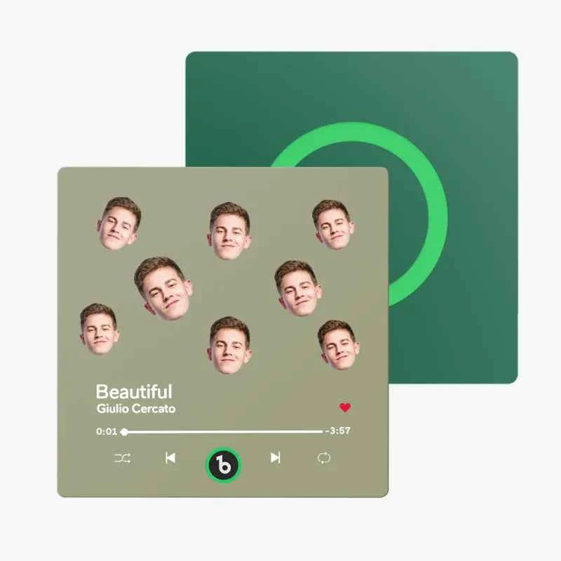 FridgeBeats Frameless Custom Music Fridge Magnet Custom Face Colorful Album Fridge Magnet Music Wall Photo Sticker Gift for Couple