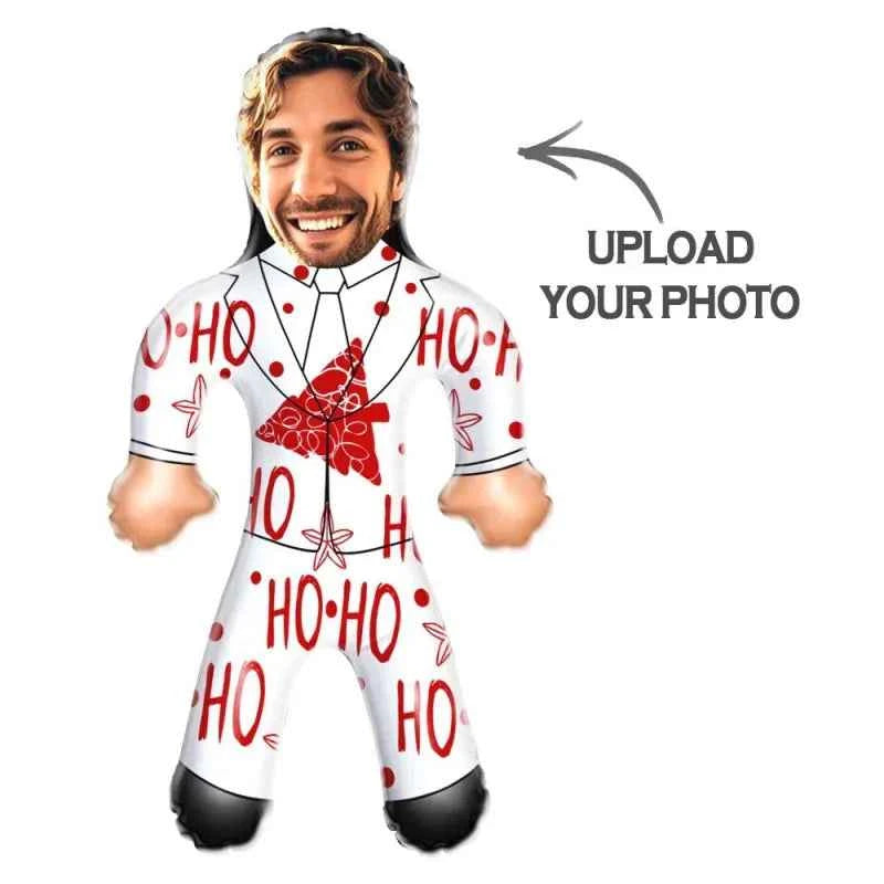 Custom Face White Christmas Suit Blow Up Dolls Funny Inflatable Balloon Custom Air Doll for Party Favors Christmas Gifts