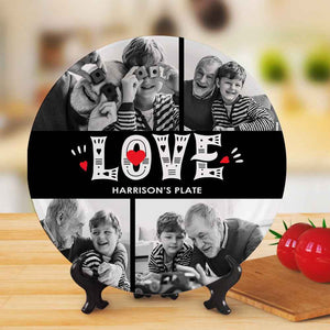 Personalized Custom Name Picture Dessert Plate LOVE Decorative Photo Dinner Plate