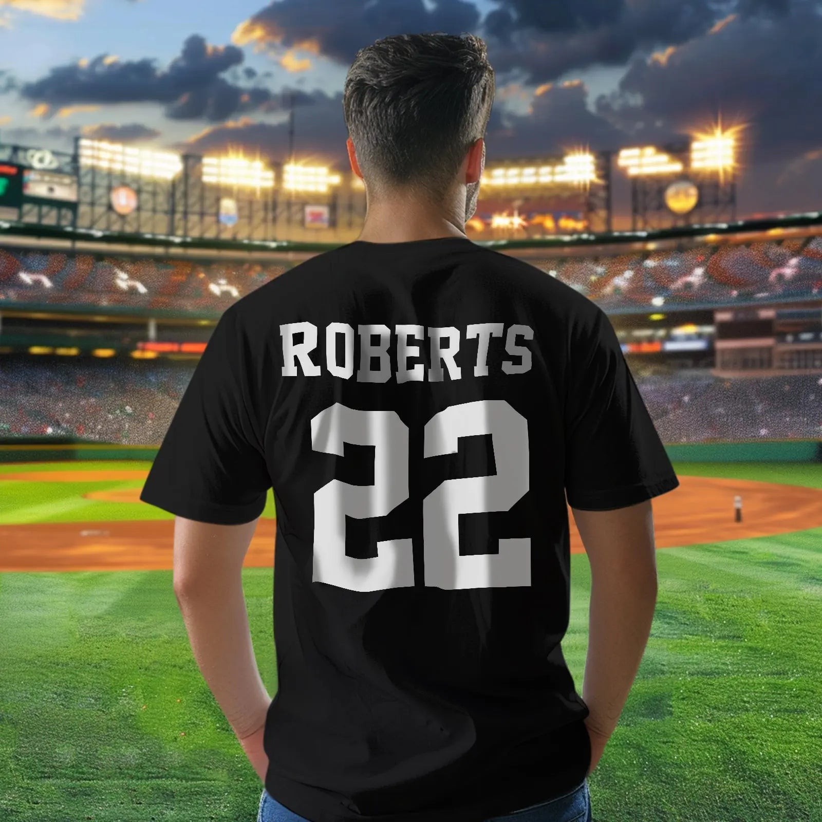 Child model wearing personalised football sports T-shirt — comfortable milk fibre sports tee with custom name and number for school and training
