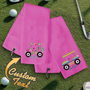 Personalized Golf Towel with Name Hanging Clip Golf Cart Towel Gift for Golf Lovers