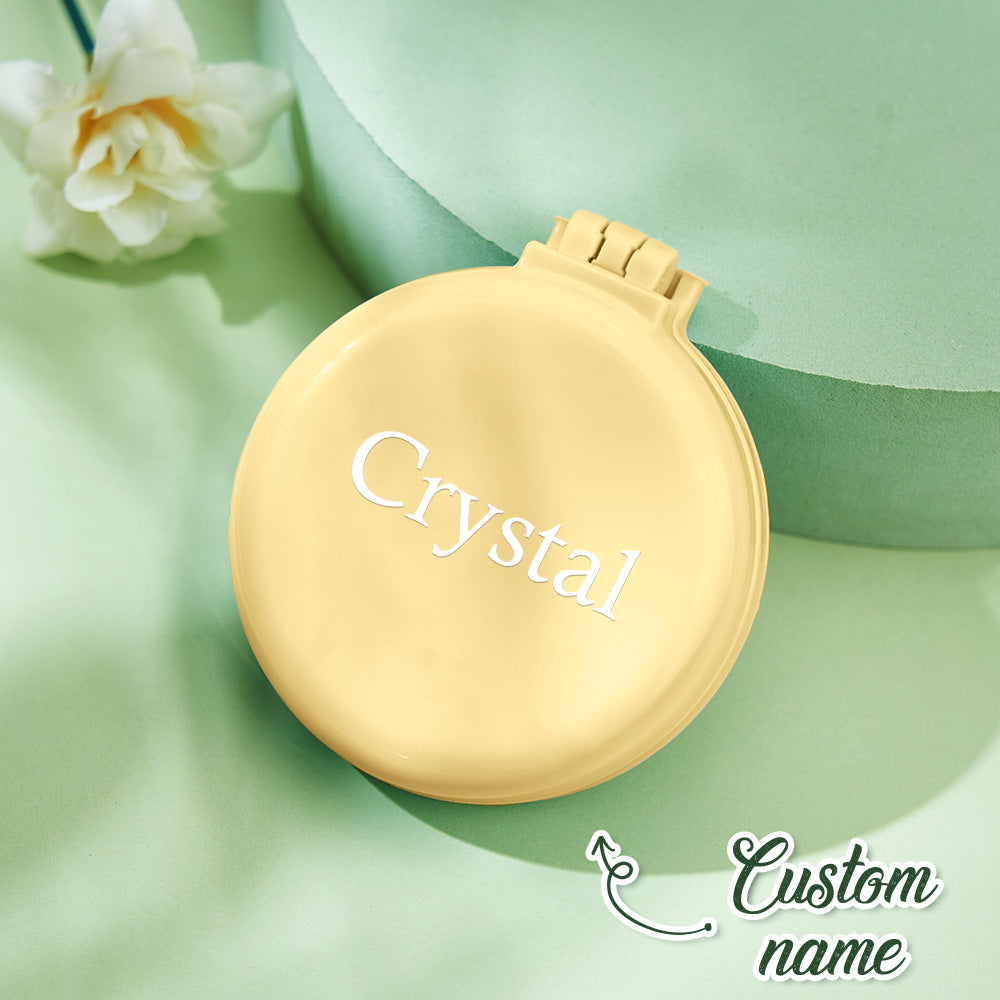 Personalised Name Engraved Mirror Comb | Macaron-Coloured Hair Brush Set | Wedding & Birthday Gift