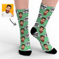 Thinking Of You personalised face socks – pair of custom photo socks with clear heat‑transfer face print, perfect novelty gift