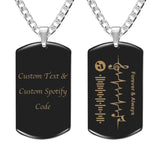 Custom Music Code Necklace Engraved Tag Necklace Music staff