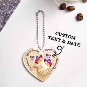 Personalized Butterfly Car Ornament with Name Heart Memorial Ornament Gift