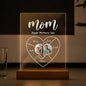Engraved Spotify name plaque night light with printed photo, personalised engraving and scannable Spotify code – a personalised Spotify art plaque for Mum