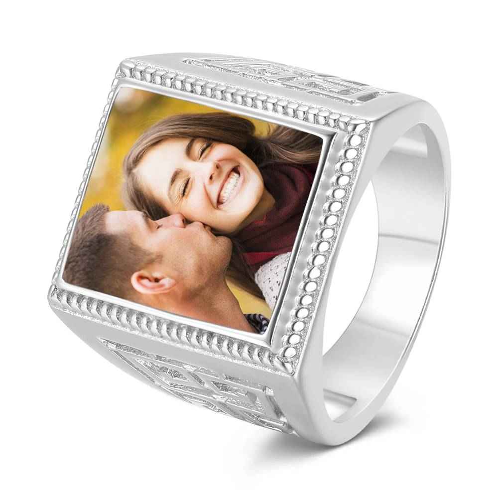 Mother's Gift Custom Vintage Square Photo Ring
