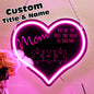 Side‑by‑side unlit and lit comparison of the Personalised Mum Puzzle Sign neon light demonstrating energy‑efficient LED illumination and reflective mirror acrylic