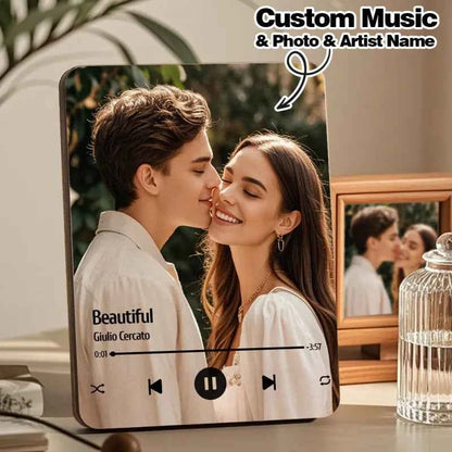 Custom Music Photo Frame That Plays Music Without Cell Phone Wooden Music Record Player Wedding Anniversary Gifts