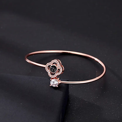 Personalised Photo Projection Bracelet | Engraved Heart Jewellery Gift