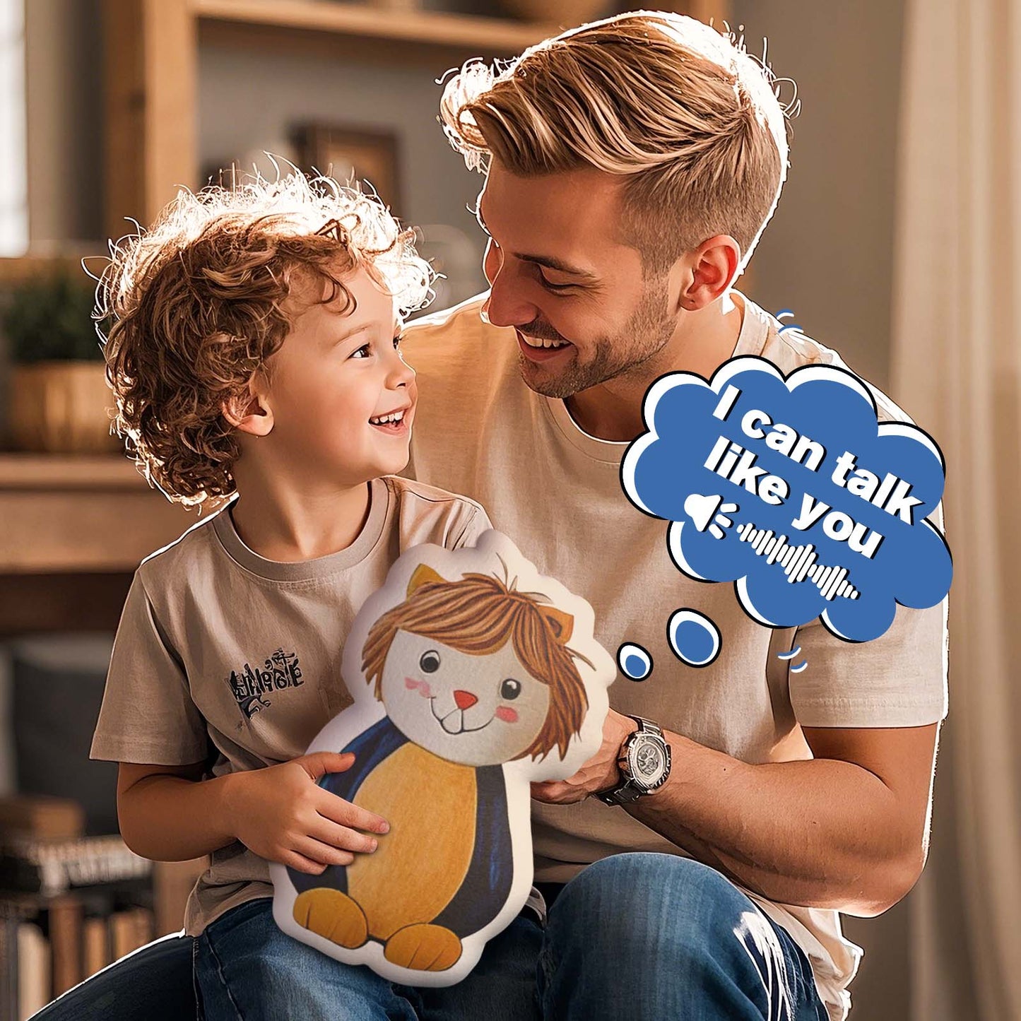 Child holding a personalised drawing plush — unique keepsake made from original artwork, ideal for gifting