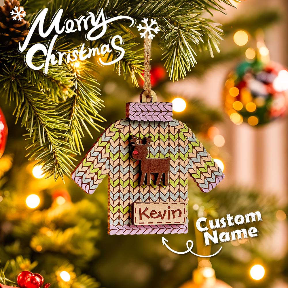 Personalised Name Winter Beanie Hat & Christmas Ornament Set - Custom Mitten, Stocking & Sweater Decor