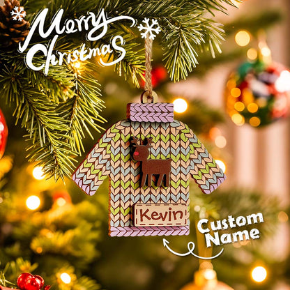 Personalised Name Winter Beanie Hat & Christmas Ornament Set - Custom Mitten, Stocking & Sweater Decor