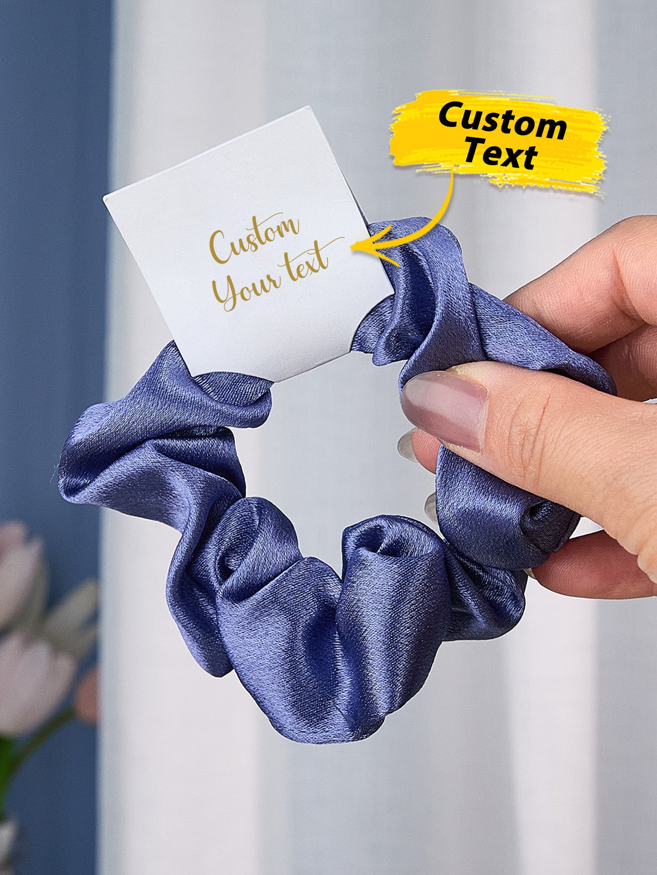 Personalised Bridesmaid Hair Scrunchies - Custom Tie the Knot Wedding Party Gift