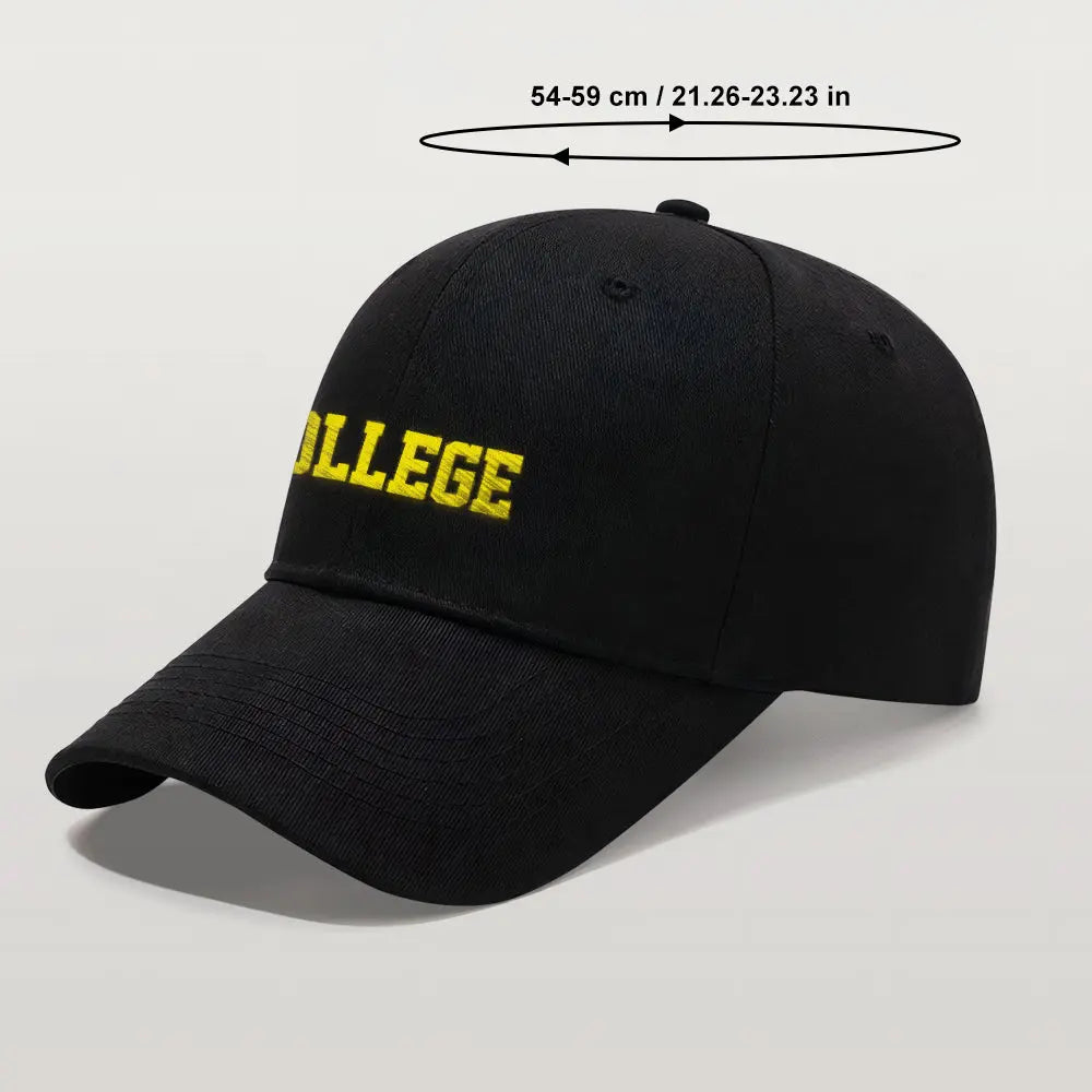 Personalised cap showing front design and embroidered name — stylish team accessory for players and supporters