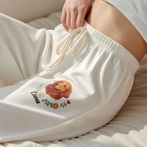 Personalized Pet Name Lounge Pants – Embroidered-Style Custom Sleepwear for Pet Lovers
