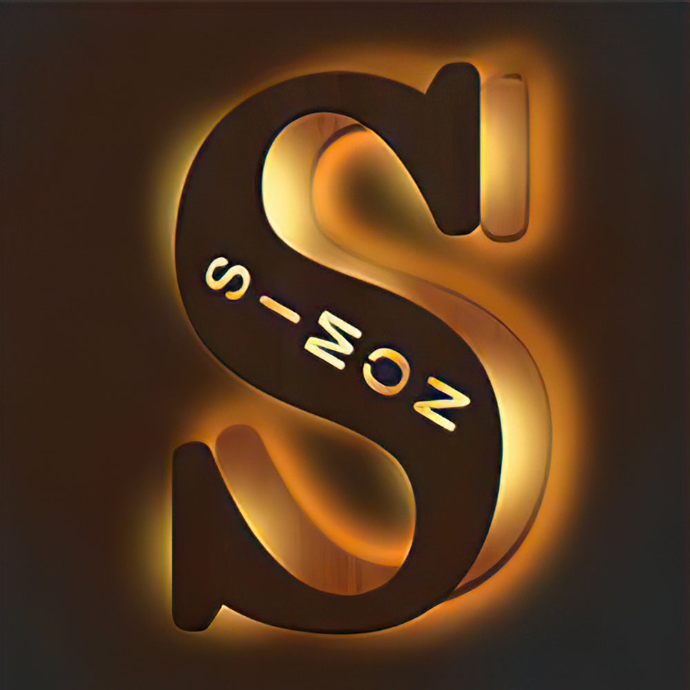 Personalised Name Wooden Letter Night Light - 28cm Custom LED Decor